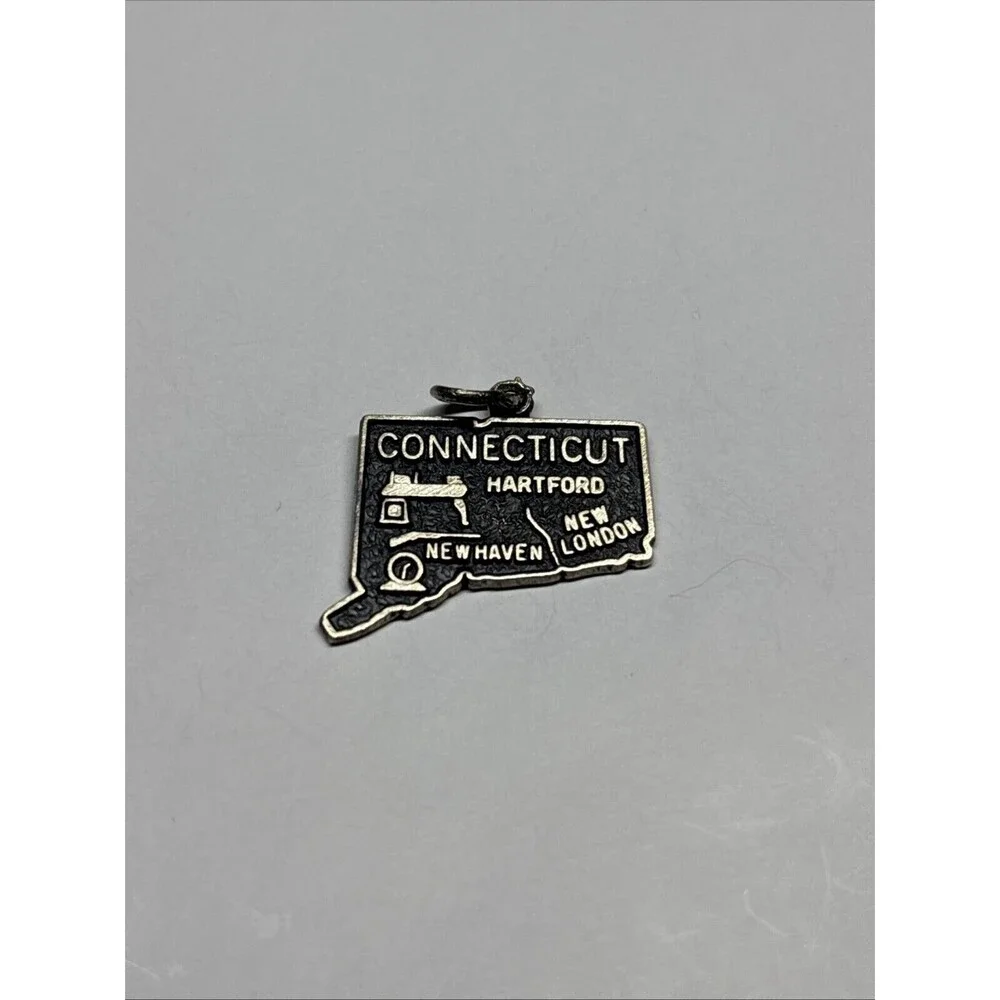Vintage STERLING SILVER 925 Beau Connecticut State CHARM Bracelet Pendant